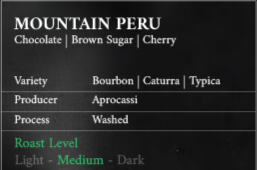 Mountain Peru – Medium Roast Arabica