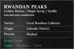 Rwandan Peaks – Light Roast Arabica